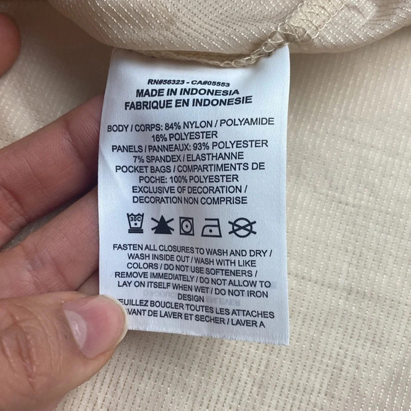 2/$25 White black cream Nike air hoodless lightweight coat zip  up jacket sz M - Picture 5 of 10